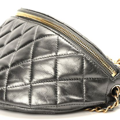 Chanel Metallic Calfskin Pearl Quilted CC Belt Bag Ruthenium 9 of 10