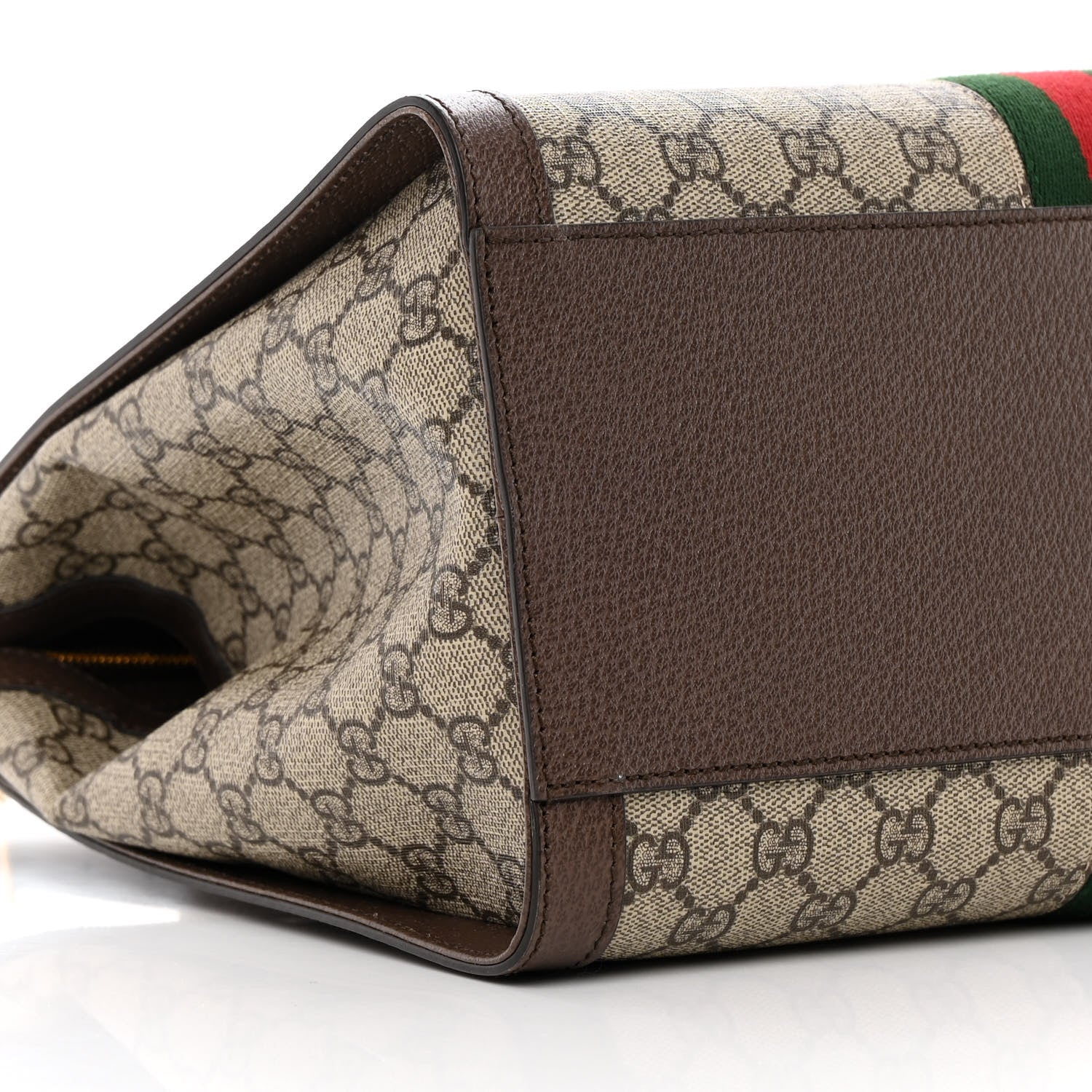 Gucci GG Supreme Monogram Web Medium Ophidia Tote Bag Brown 9 of 16