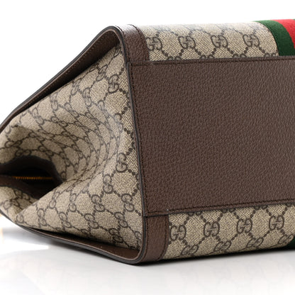 Gucci GG Supreme Monogram Web Medium Ophidia Tote Bag Brown 9 of 16