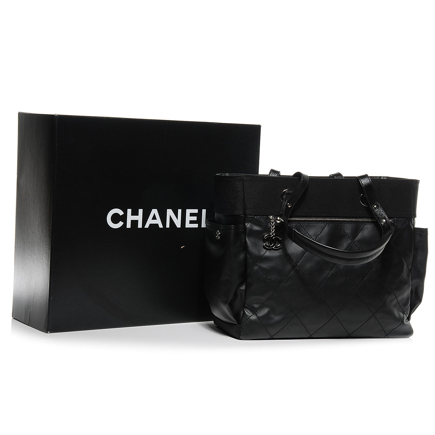 Chanel Coated Canvas Large Paris Biarritz Tote Black 5 of 8