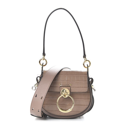 Chloe Calfskin Crocodile Embossed Small Tess Bag Woodrose 1 of 10