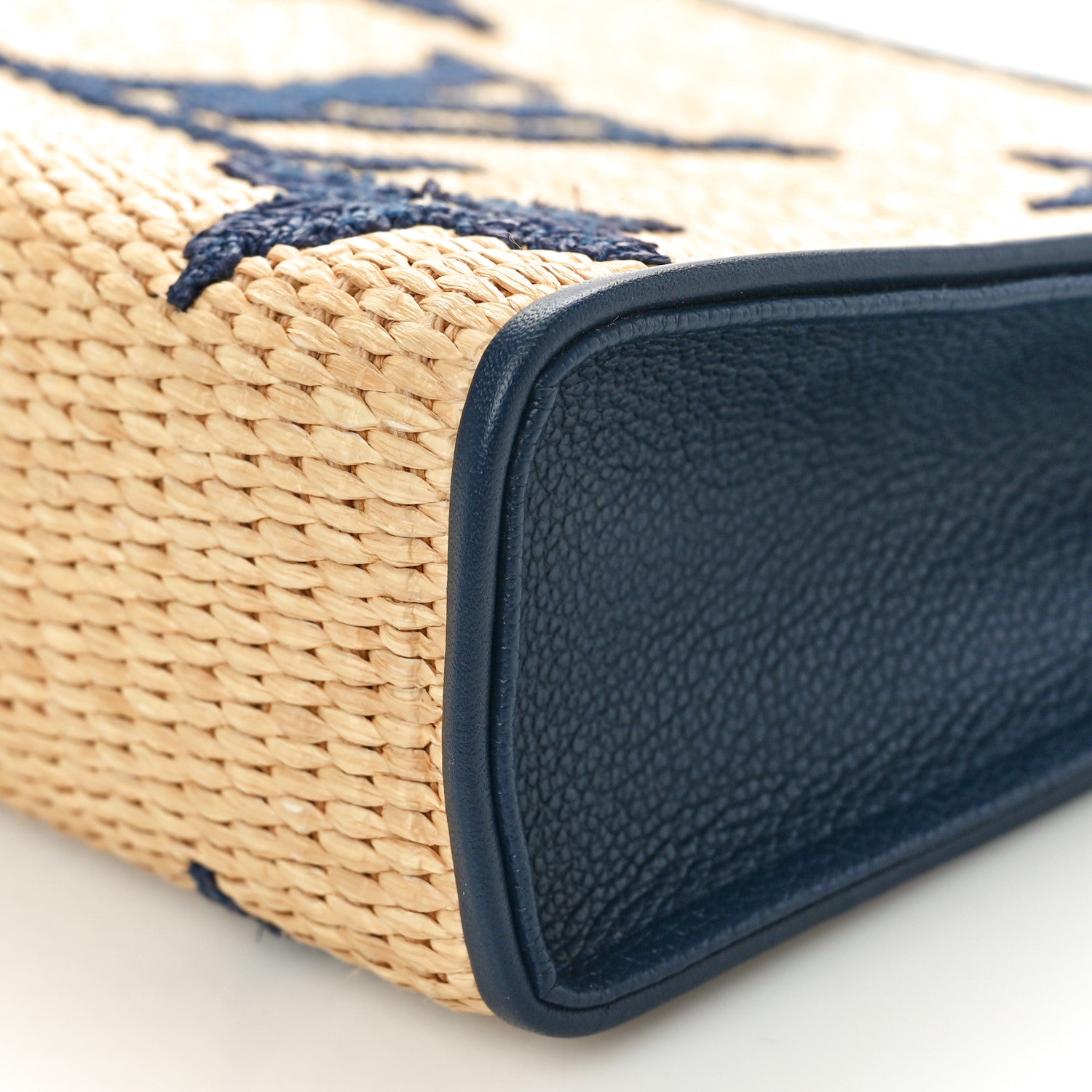 Louis Vuitton Raffia Calfskin Monogram Giant Toiletry Pouch 26 Blue 9 of 10