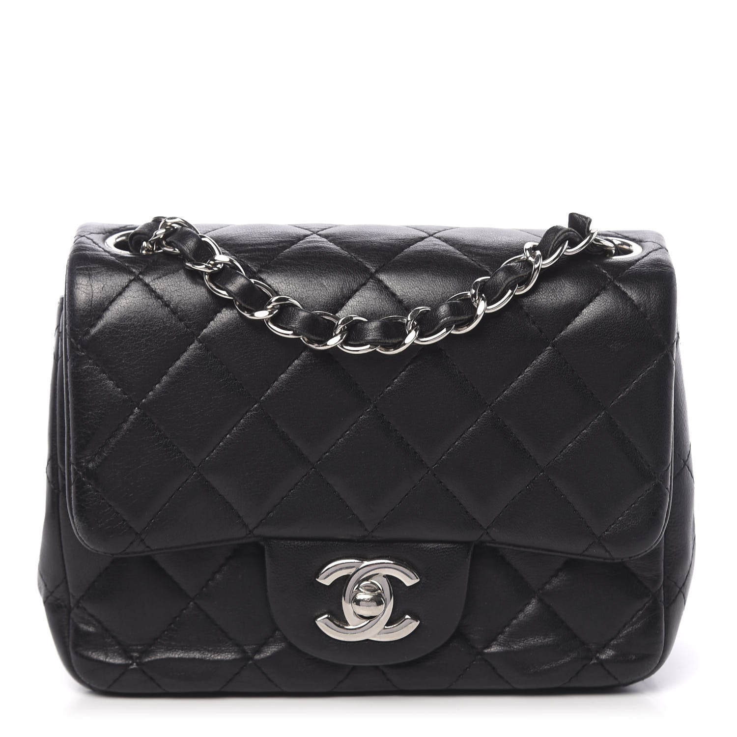 Chanel Lambskin Quilted Mini Square Flap Black 1 of 11