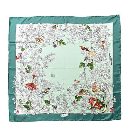 Gucci Silk Twill Wondergardenia Square Scarf Emerald 1 of 3