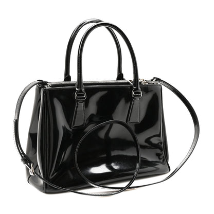 Prada Spazzolato Small Galleria Double Zip Tote Black 3 of 10