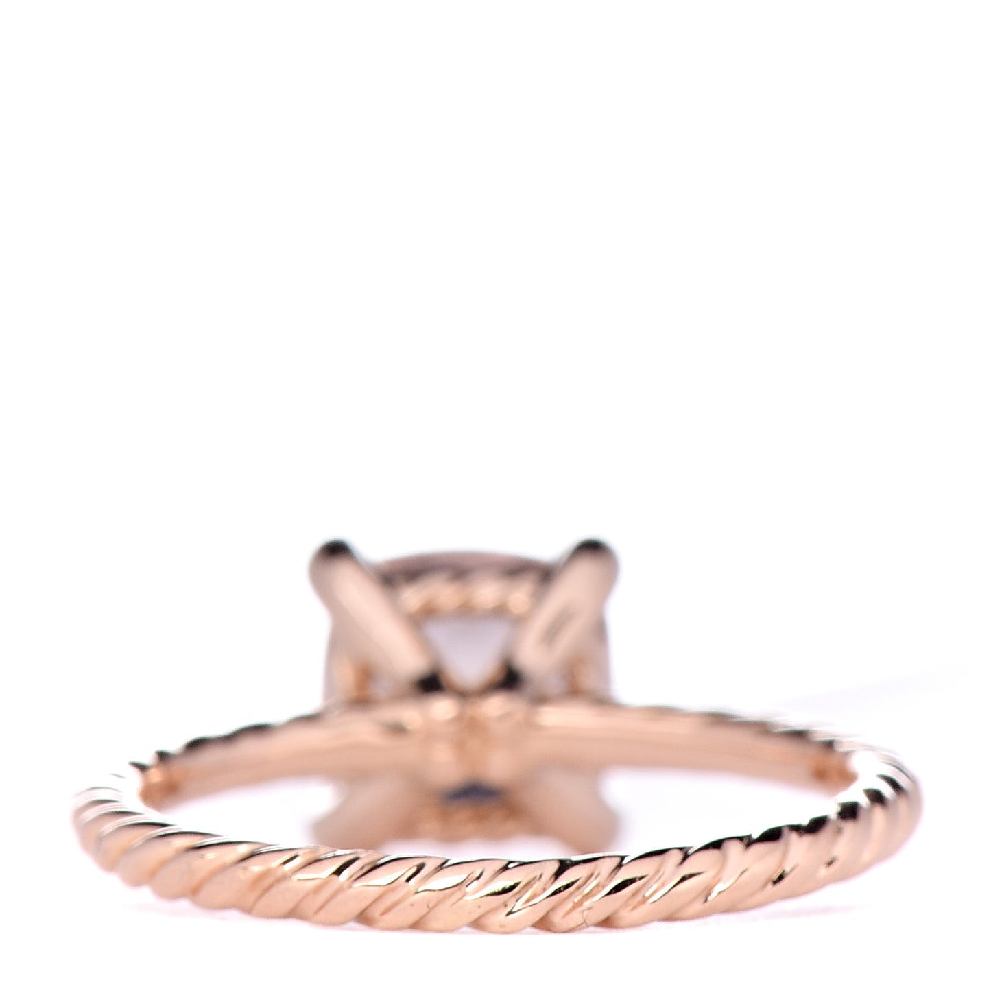 18K Rose Gold Diamond Morganite 7mm Chatelaine Ring 48 4.5