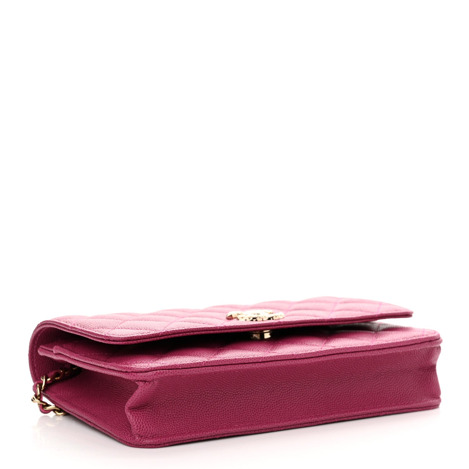 Chanel Caviar Quilted Chain CC Quilted Wallet On Chain WOC Fuchsia 4 of 12