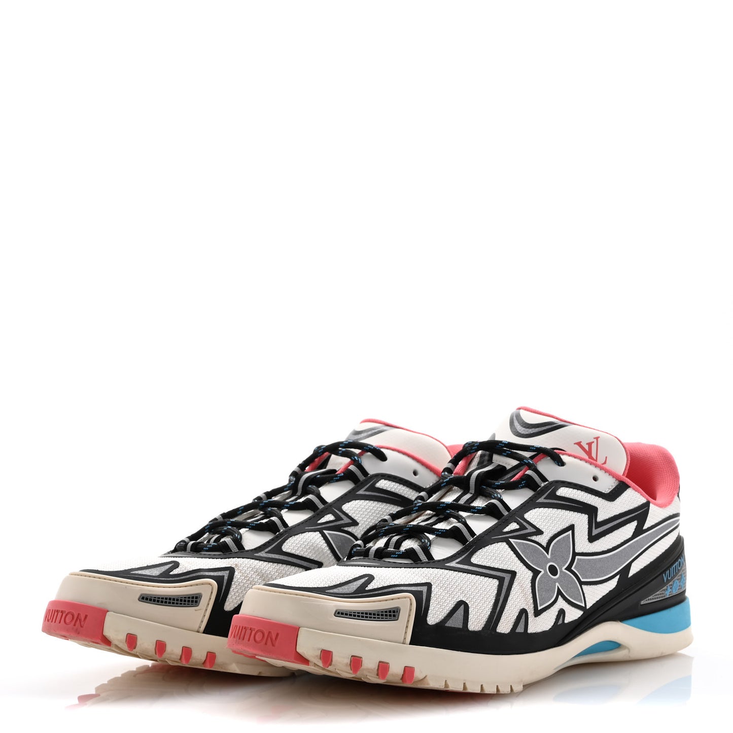 Mesh Rubber Mens LV Sprint Sneaker 8 White Pink Blue