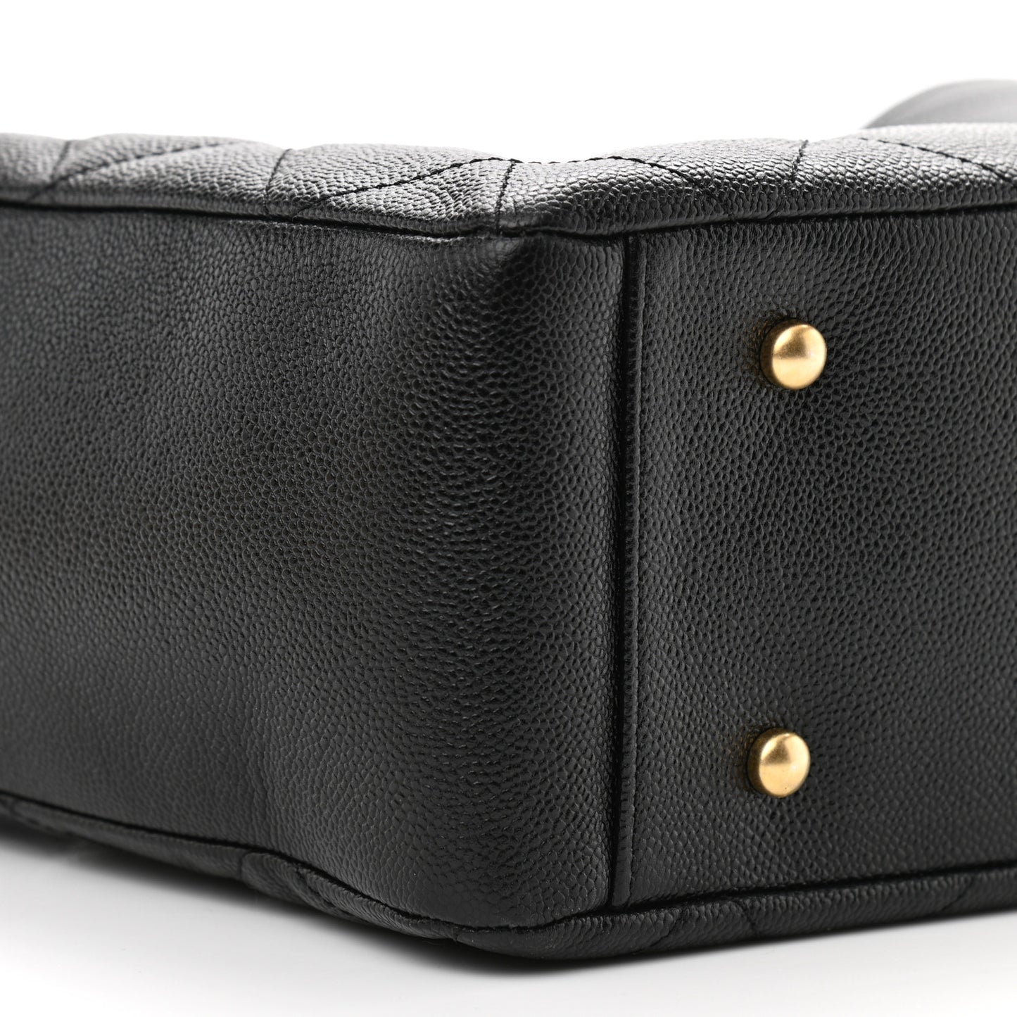 Caviar Quilted Small Shopping Tote Black