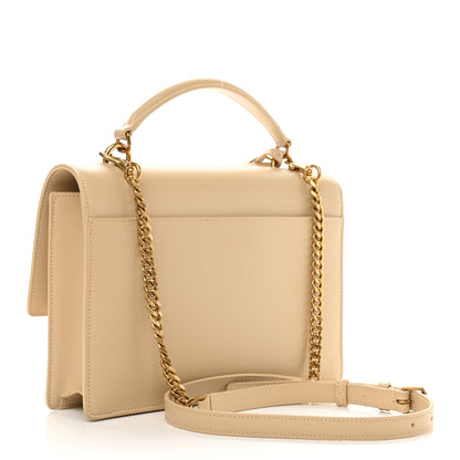 Saint Laurent Smooth Calfskin Medium Monogram Sunset Satchel Beige 3 of 11