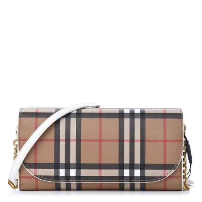 Burberry Vintage Check Henley Wallet On Chain Chalk White 1 of 10