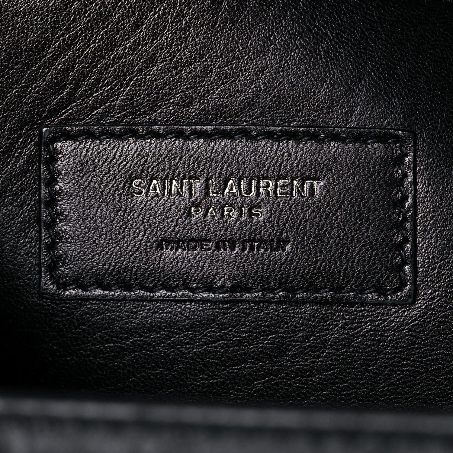 Saint Laurent Calfskin Crocodile Embossed Medium West Hollywood Monogram Fold-Over Black 2 of 14