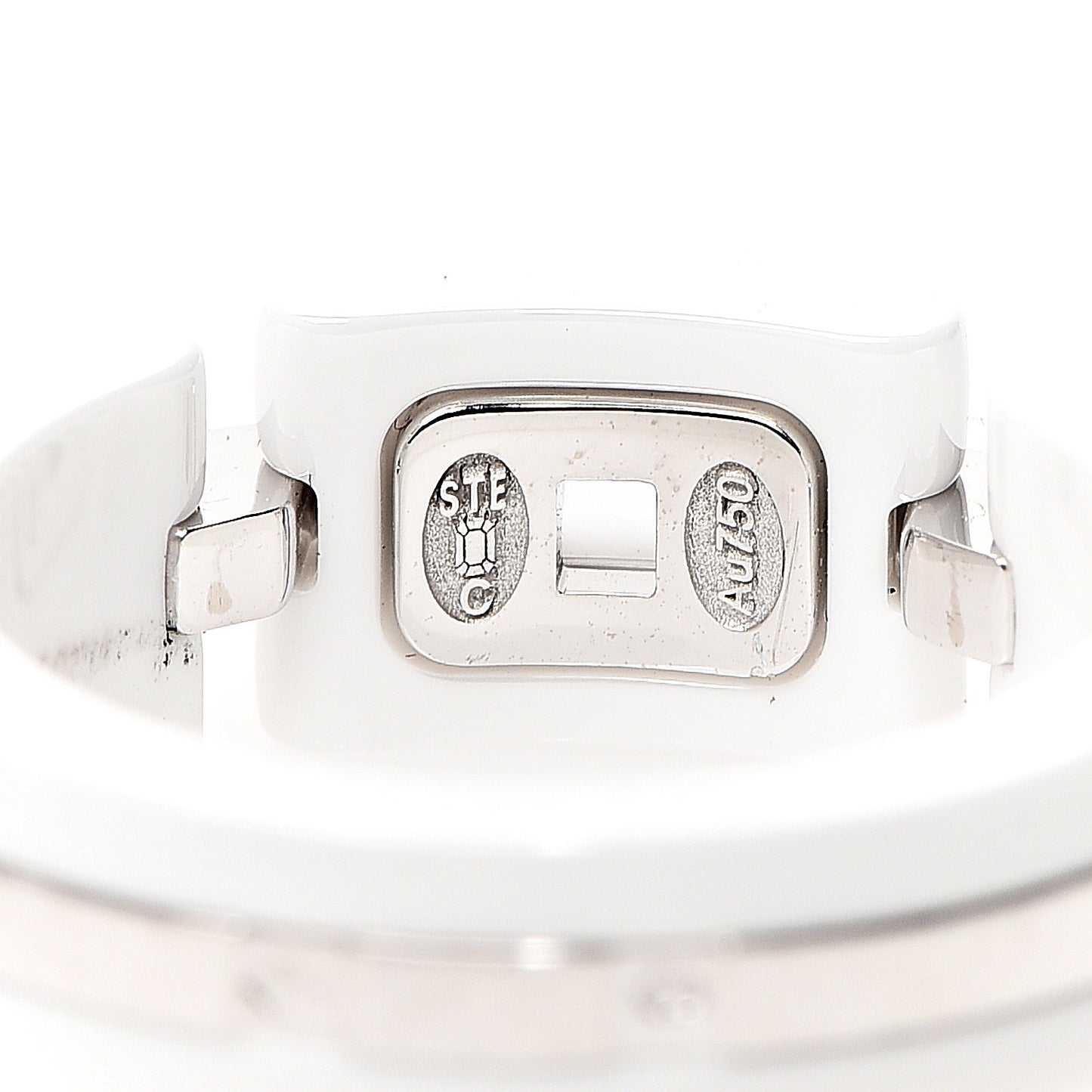 18K White Gold White Ceramic Diamond Ultra Ring 50 5.25