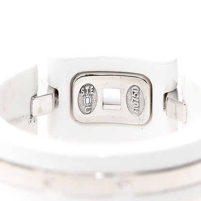 Chanel 18K White Gold White Ceramic Diamond Ultra Ring 50 5.25 3 of 4