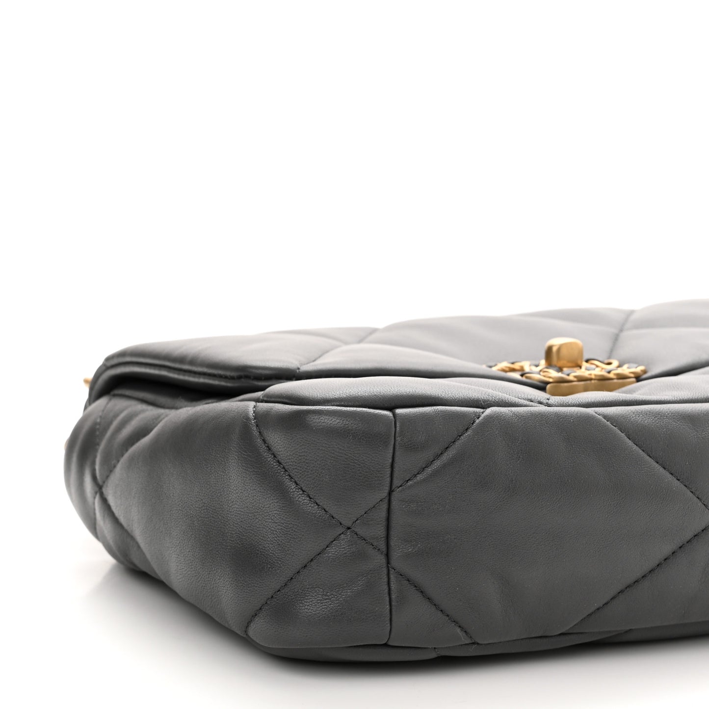 Lambskin Quilted Medium Chanel 19 Flap Dark Grey