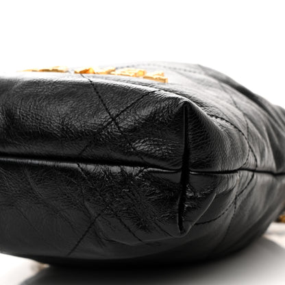 Chanel Shiny Crumpled Calfskin Quilted Pearl Mini Chanel 22 Black 10 of 11