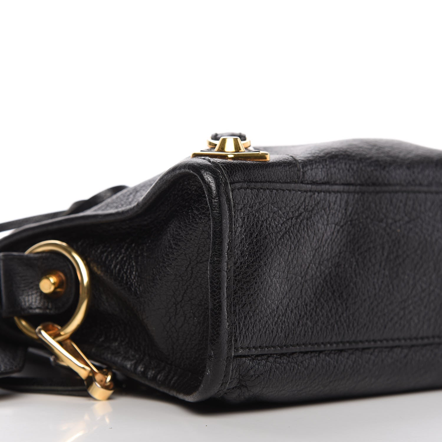 Balenciaga Chevre Gold Metallic Edge Hardware Mini City Black 6 of 9