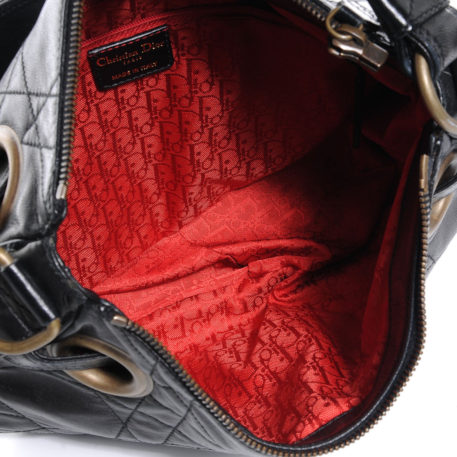 Christian Dior Lambskin Cannage Small Hobo Black 5 of 7