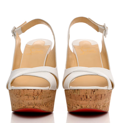 Christian Louboutin Nappa Cork Reine De Liege 120 Wedges 39 White Natural 2 of 12