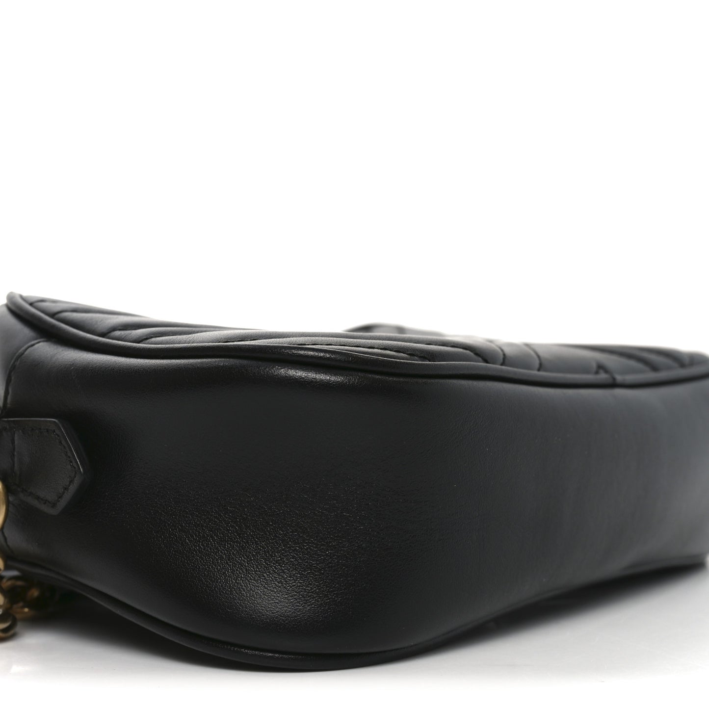Calfskin Matelasse Small GG Marmont Chain Shoulder Bag Black