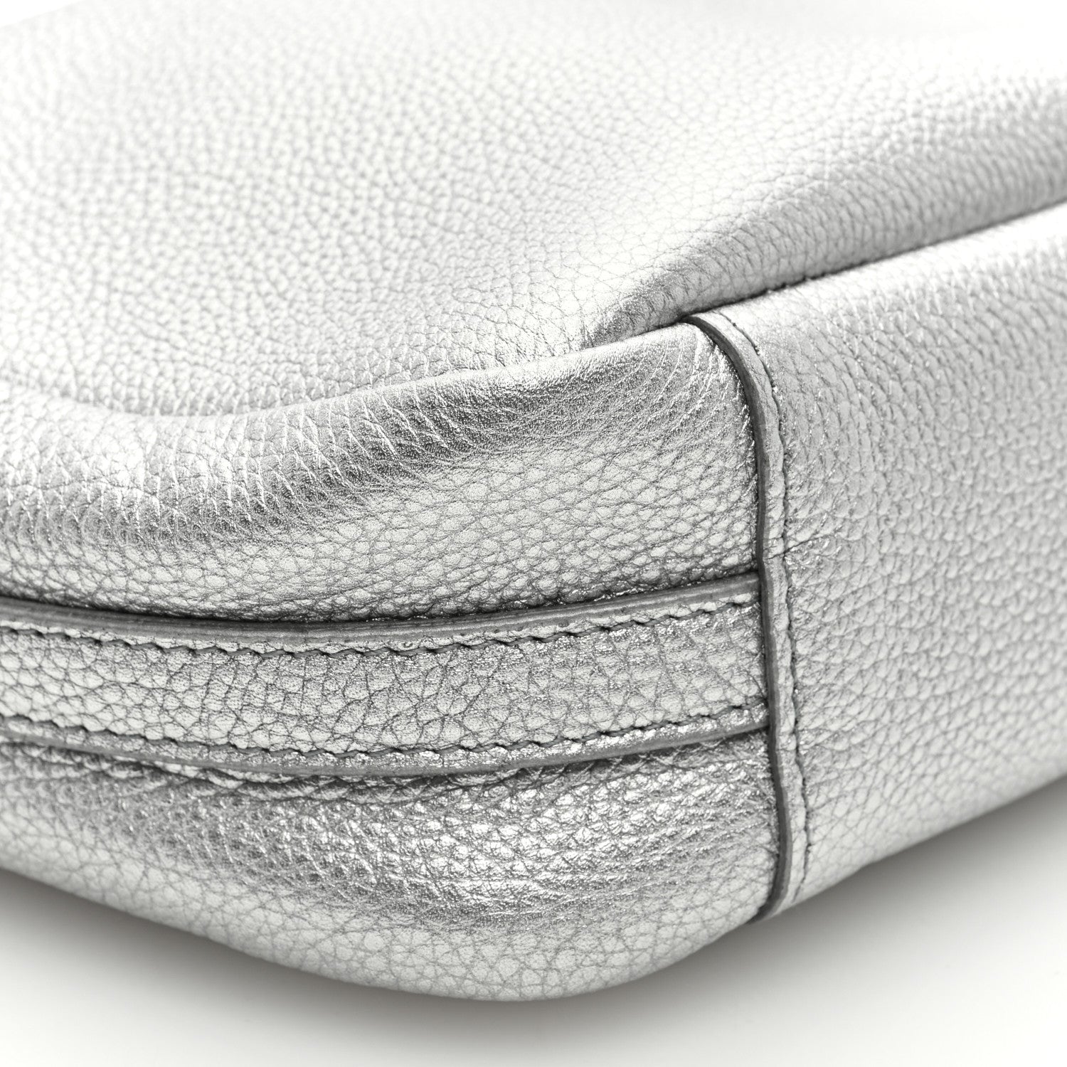 Balenciaga Metallic Grained Calfskin Logo M Everyday Camera Bag Silver 7 of 8