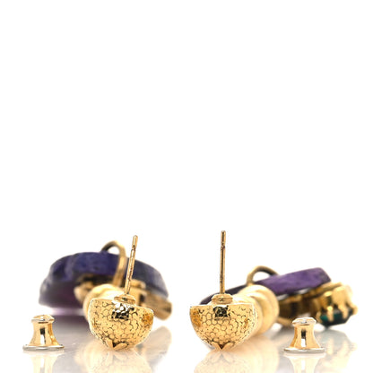 Saint Laurent Metal Agate YSL Chyc Drop Earrings Multicolor 3 of 3