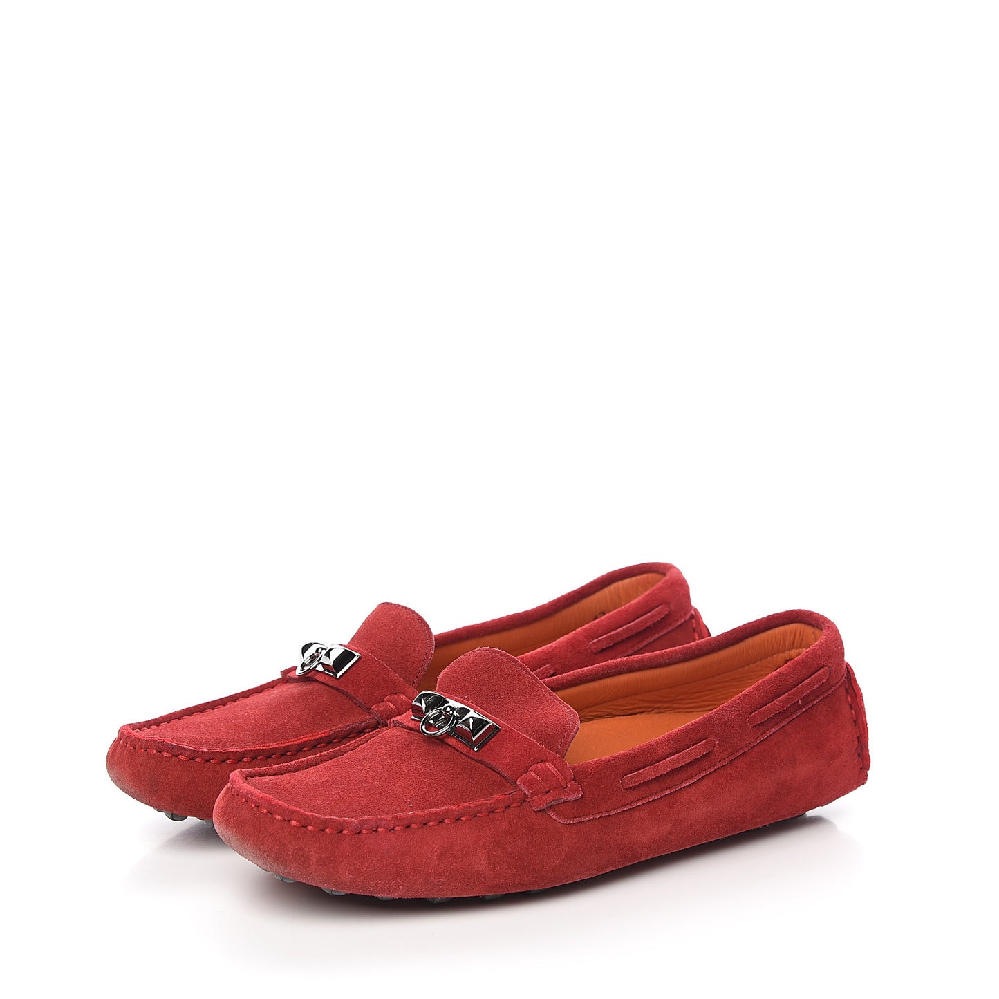 Suede Irving Moccasin Loafers 36 Rouge
