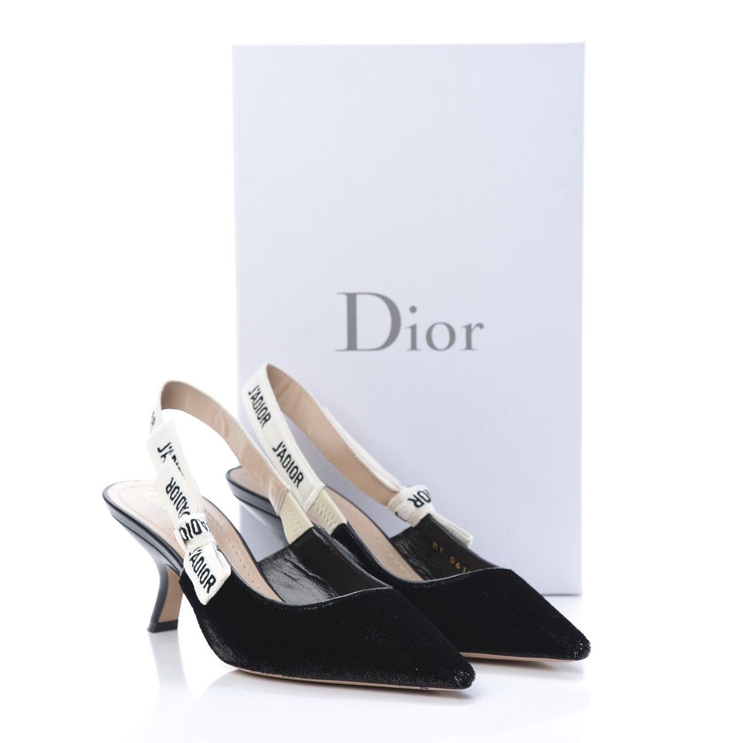Shiny Velvet Ribbon J'Adior Slingback 65mm Pumps 36 Black