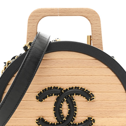 Chanel Beech Wood Lambskin Round CC Vanity Case Black 8 of 11