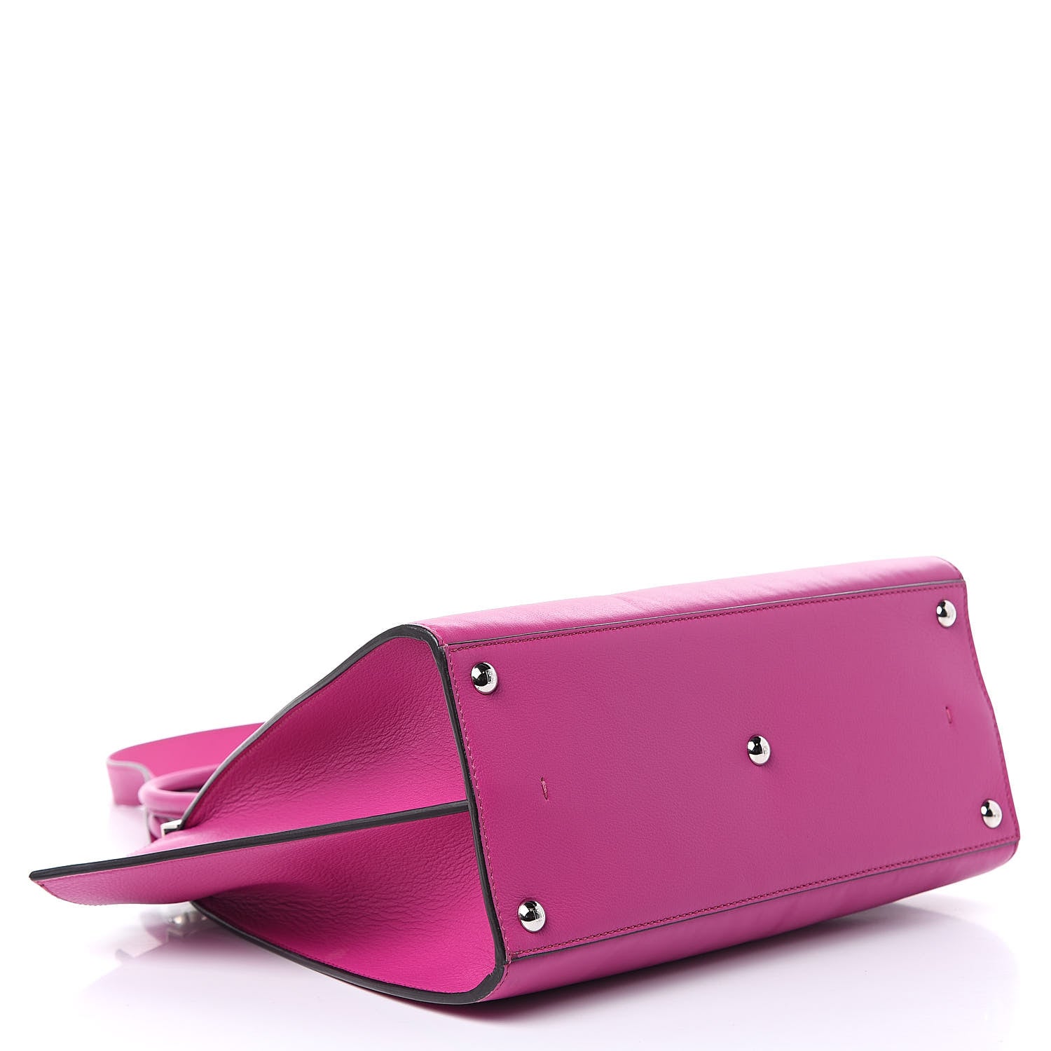Fendi Vitello Dolce Shiny Nappa Petite 3Jours Tote Magenta Carbone 4 of 18