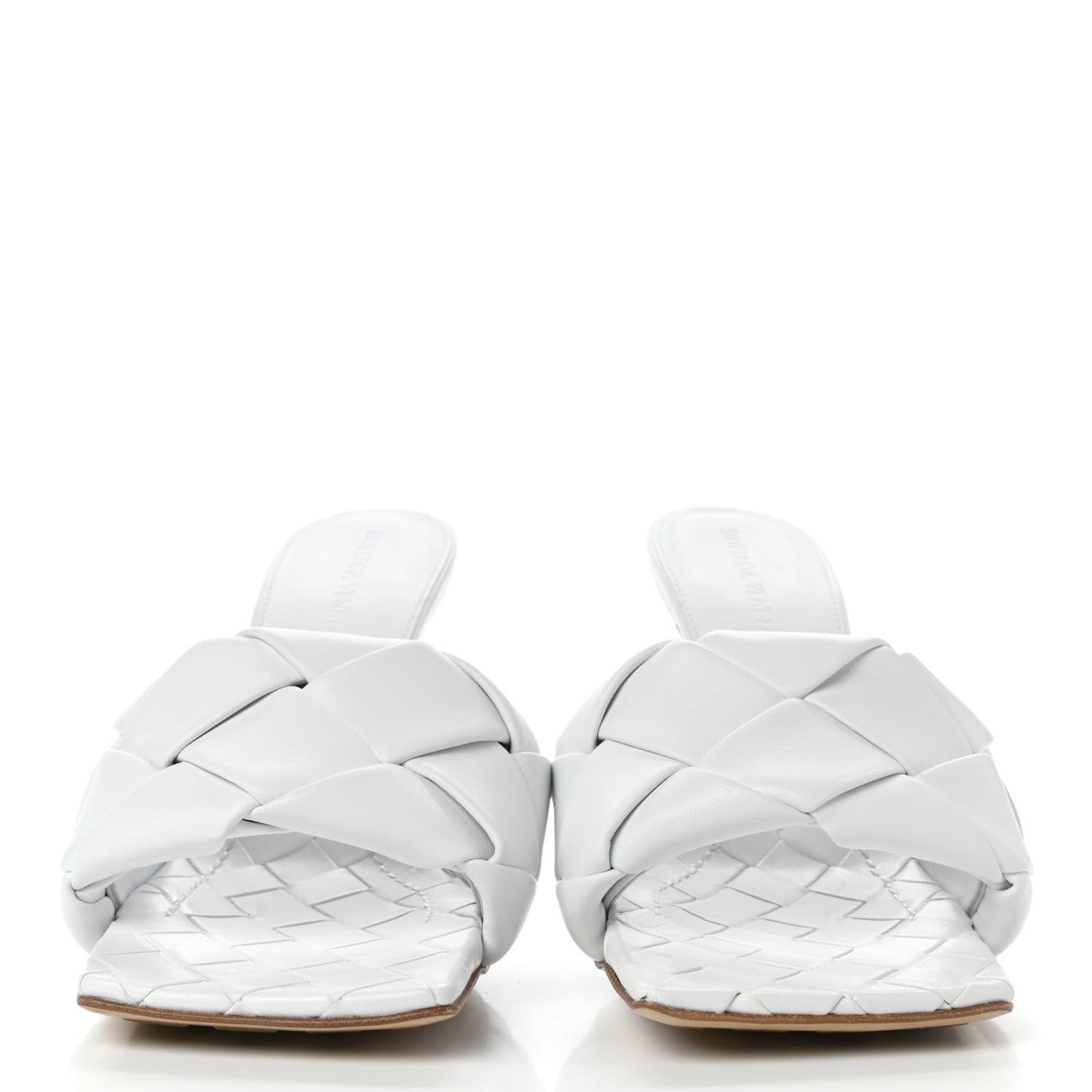 Nappa Maxi Intrecciato Lido Mule Sandals 38 Optic White