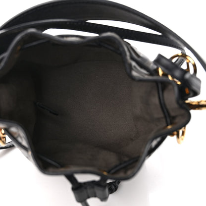 Fendi Vitello Liberty F is Fendi Bi-Color FF 1974 Embossed Mini Mon Tresor Bucket Bag Maya Black 5 of 11
