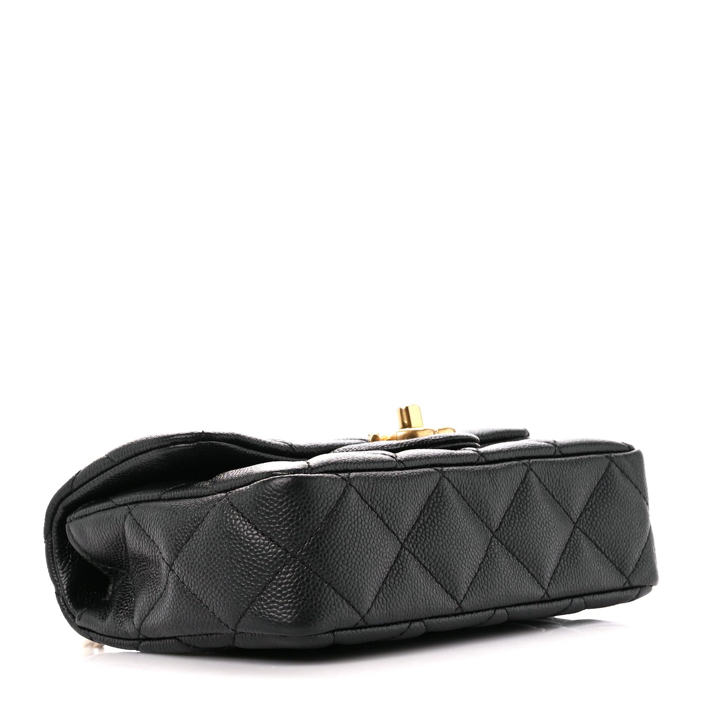 Caviar Quilted Mini Sweetheart Rectangular Flap Black