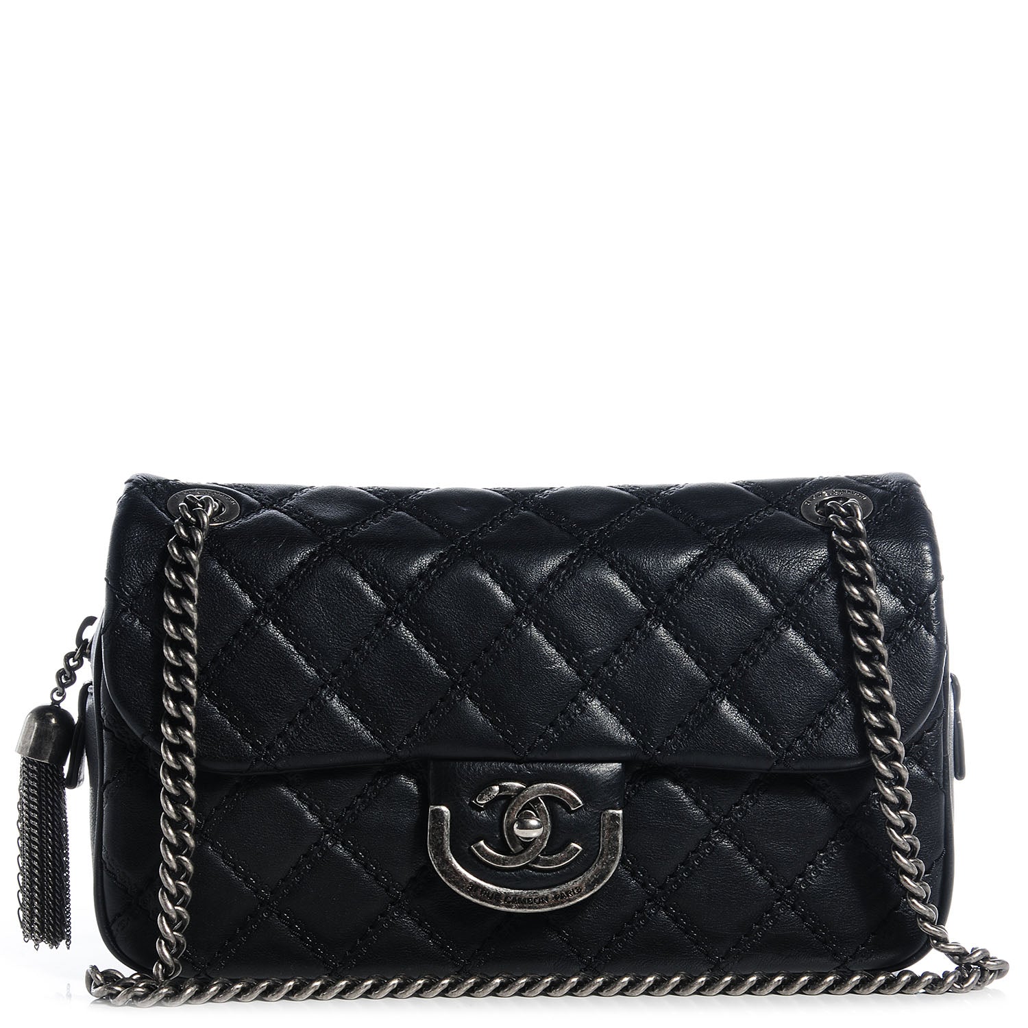 Chanel Calfskin Coco Sporran Medium Flap Black 1 of 9