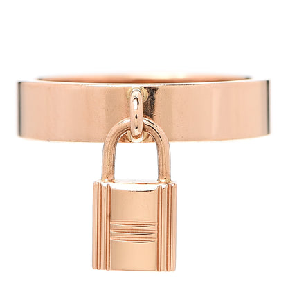Hermes 18K Rose Gold MM Kelly Clochette Ring 51 5.75 1 of 5