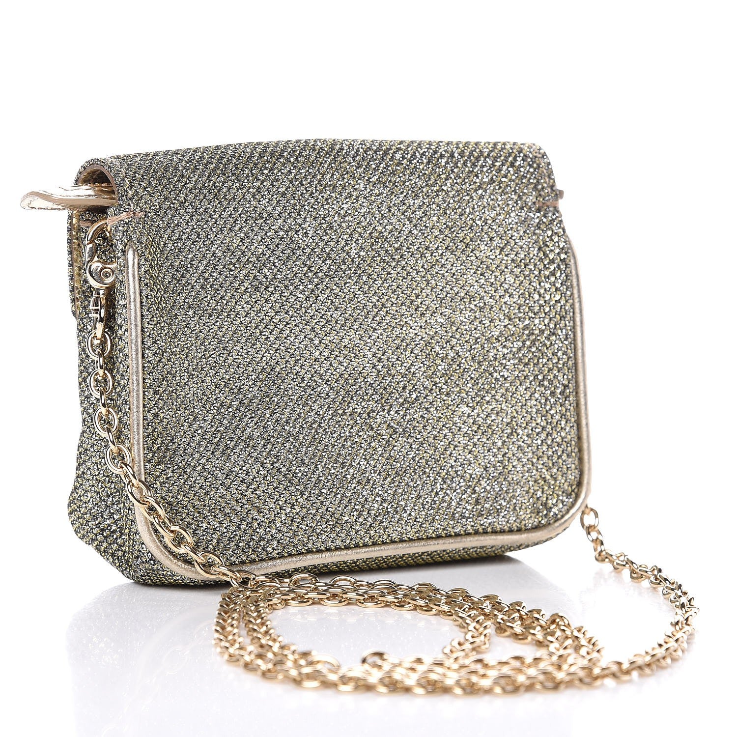 Jimmy Choo Glitter Fabric Mini Rebel Crossbody Bag Gold 3 of 6