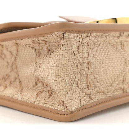 Christian Dior Raffia Calfskin 30 Montaigne Flap Bag Beige 9 of 12