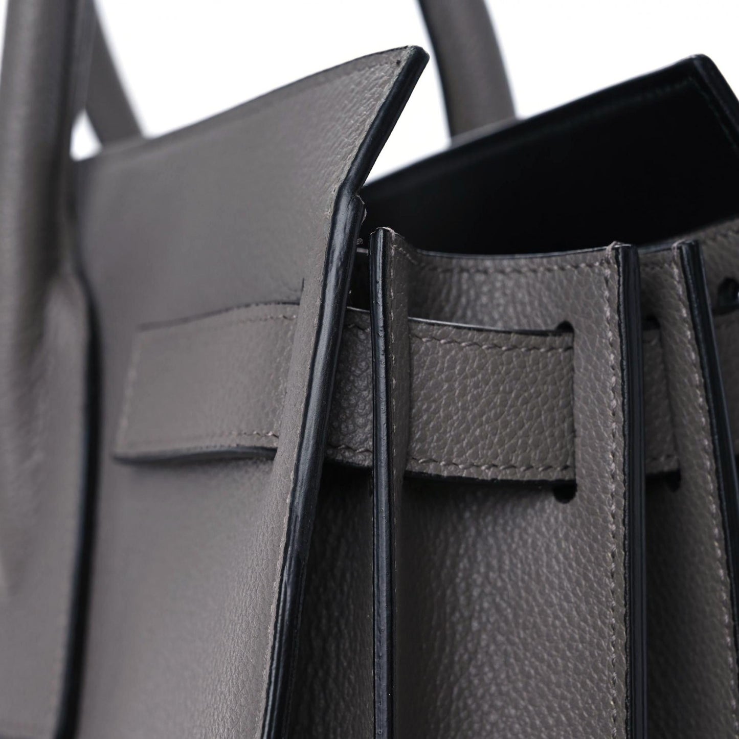 Grained Calfskin Small Sac De Jour Fog