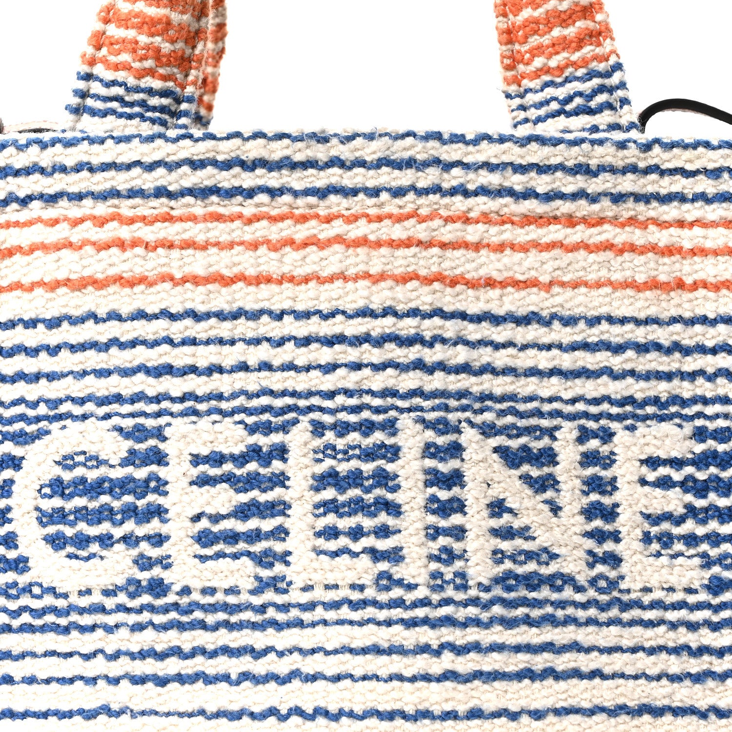 Celine Canvas Calfskin Striped Triomphe Small Cabas Thais