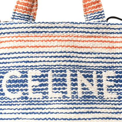Celine Canvas Calfskin Striped Triomphe Small Cabas Thais Multicolor 7 of 9
