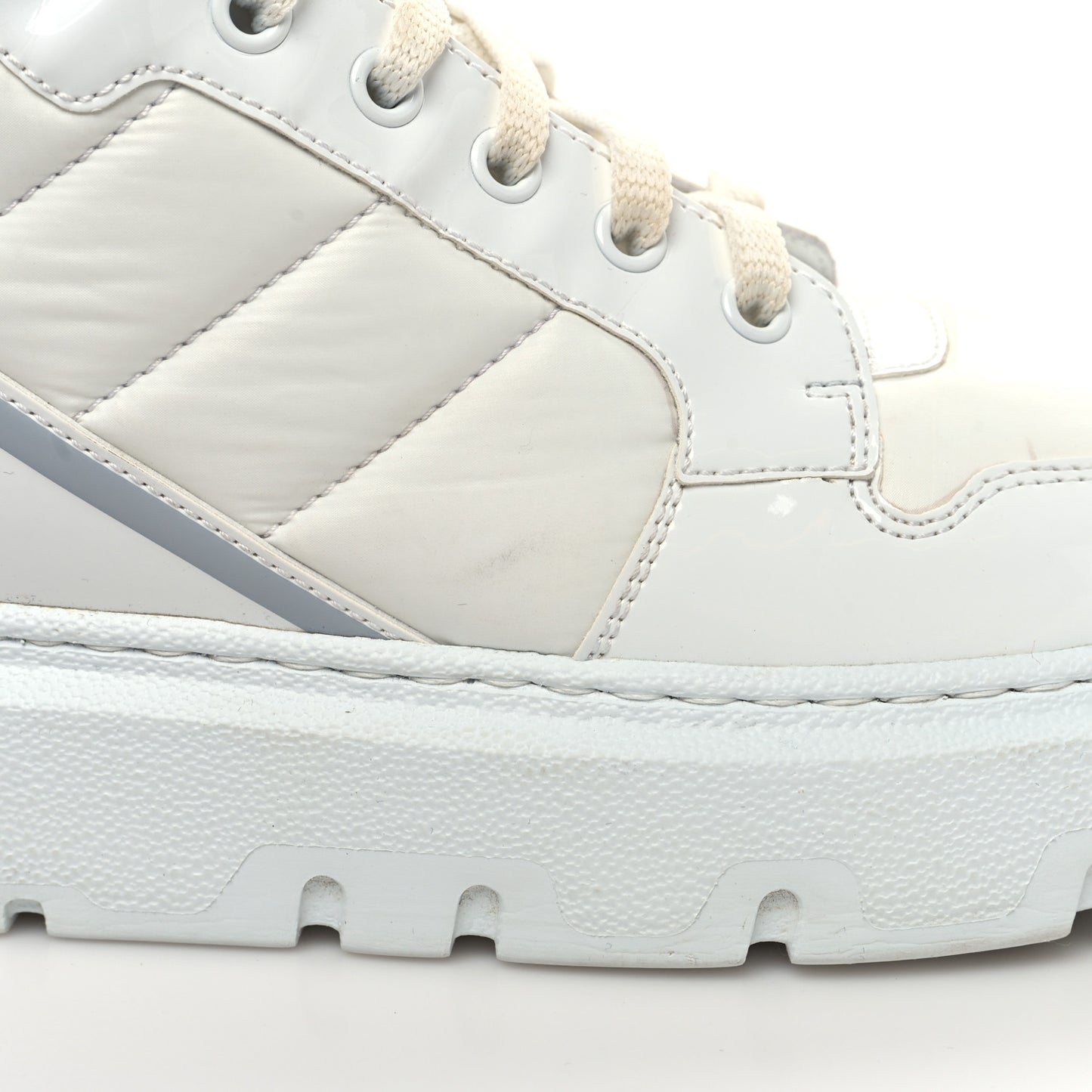 Nylon Fabric Womens D-Player High Top Sneakers 39.5 White