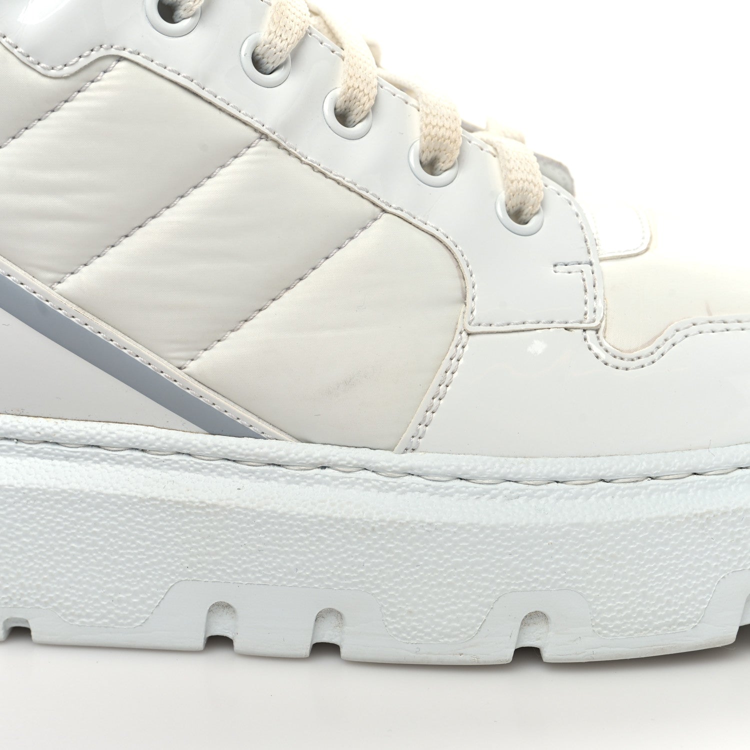 Christian Dior Nylon Fabric Womens D-Player High Top Sneakers 39.5 White 10 of 10