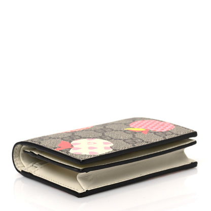 Gucci GG Supreme Monogram Les Pommes Card Case Wallet Beige Multicolor Mystic White 4 of 7