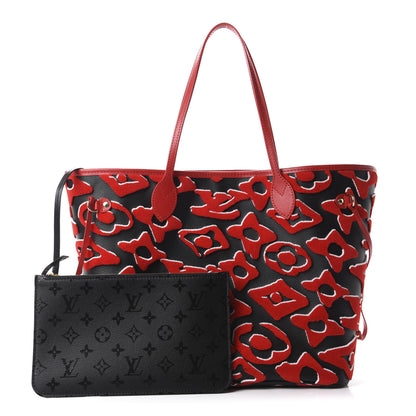 Louis Vuitton X UF Tufted Monogram Neverfull MM Black Red 1 of 11