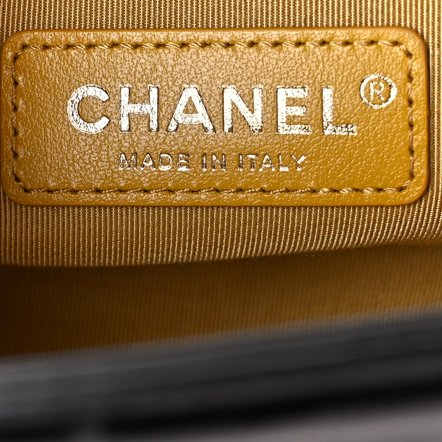 Chanel Calfskin Crocodile Embossed Graffiti Cocodile Small Boy Flap Black Gold 6 of 11