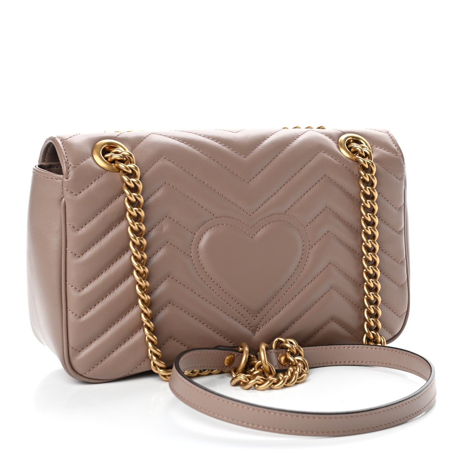 Gucci Calfskin Matelasse Small GG Marmont Shoulder Bag Porcelain Rose 2 of 4