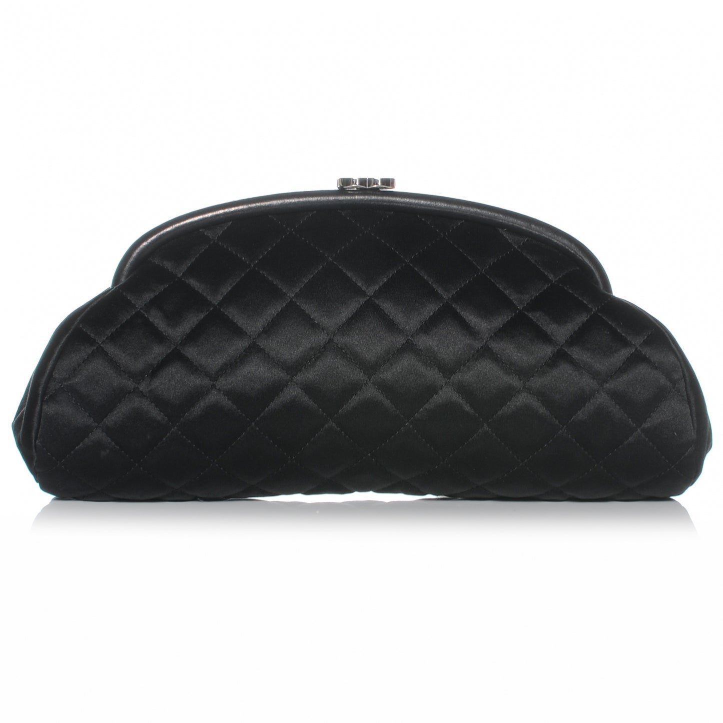 Satin Quilted Timeless Clutch Black