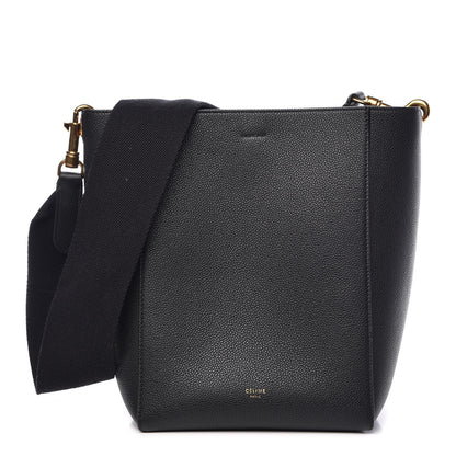 Celine Soft Grained Calfskin Small Sangle Bucket Bag Black 1 of 10