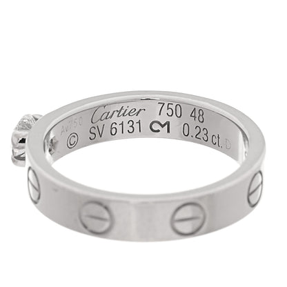 Cartier 18K White Gold Diamond .23ct LOVE Solitaire Engagement Ring 48 4.25 5 of 5