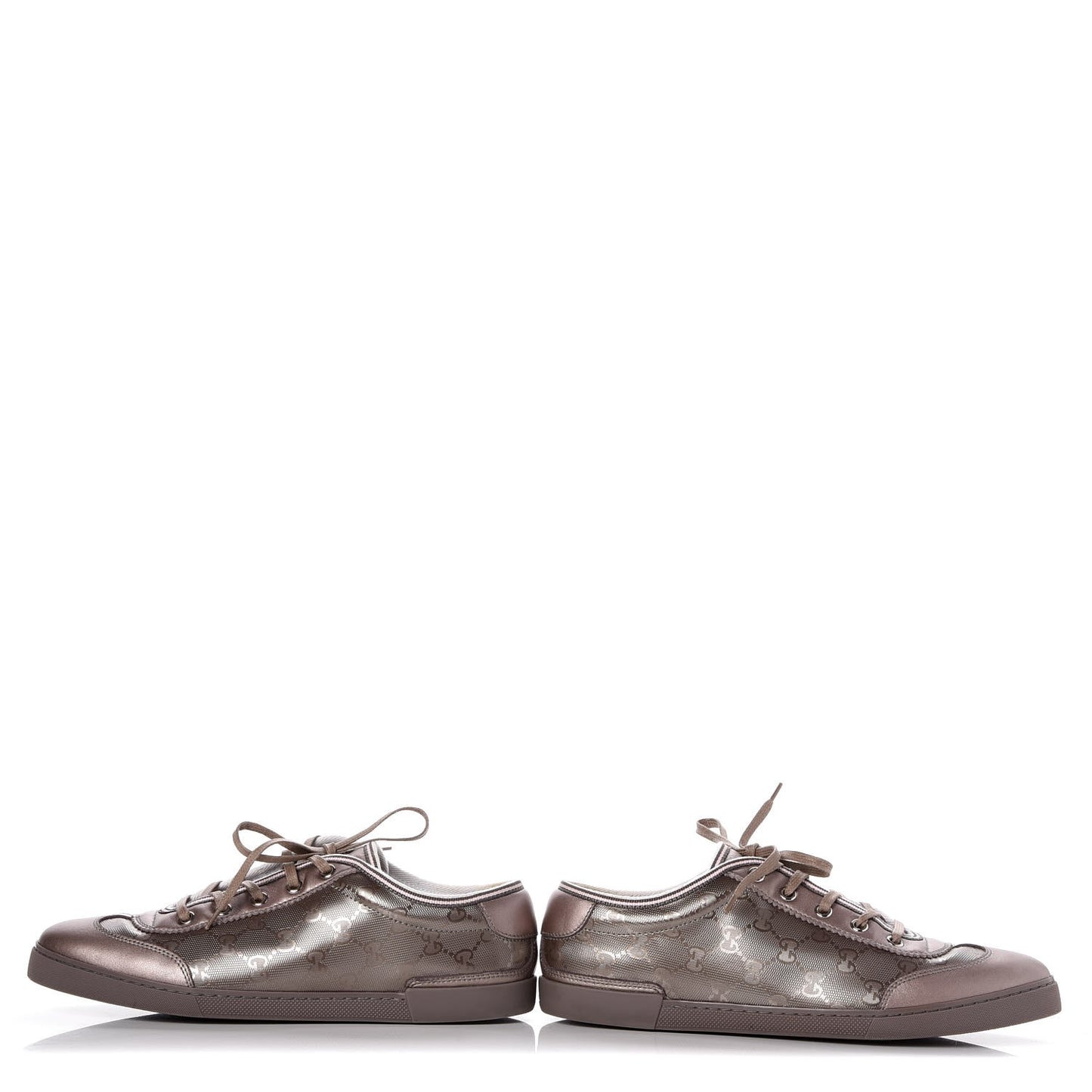 Imprime Monogram Metallic Miro Soft Calfskin Barcelona Low Top Sneakers 39.5 New Mauve